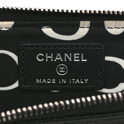 Chanel Caviar Quilted CC Logo Zip Around Card Holder Black 6 of 10