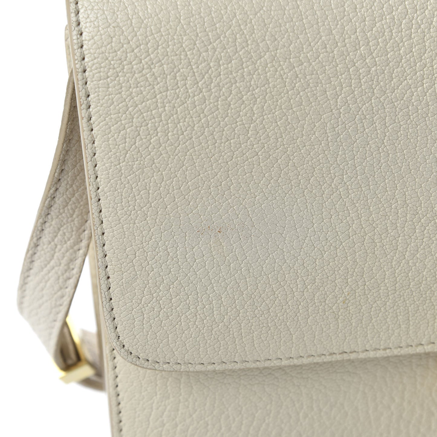 Goatskin Medium Classic Box Flap Bag White
