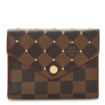 Louis Vuitton Damier Ebene Studded Victorine Wallet Cherry 1 of 8