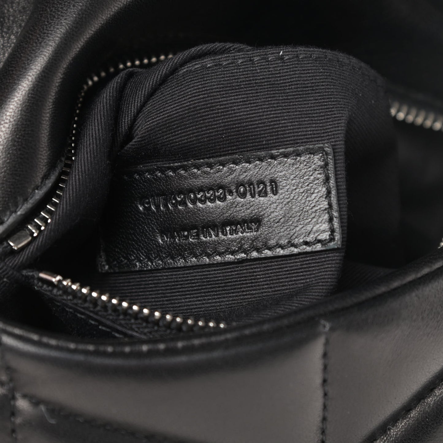 Lambskin Quilted Toy Loulou Puffer Monogram Chain Satchel Black