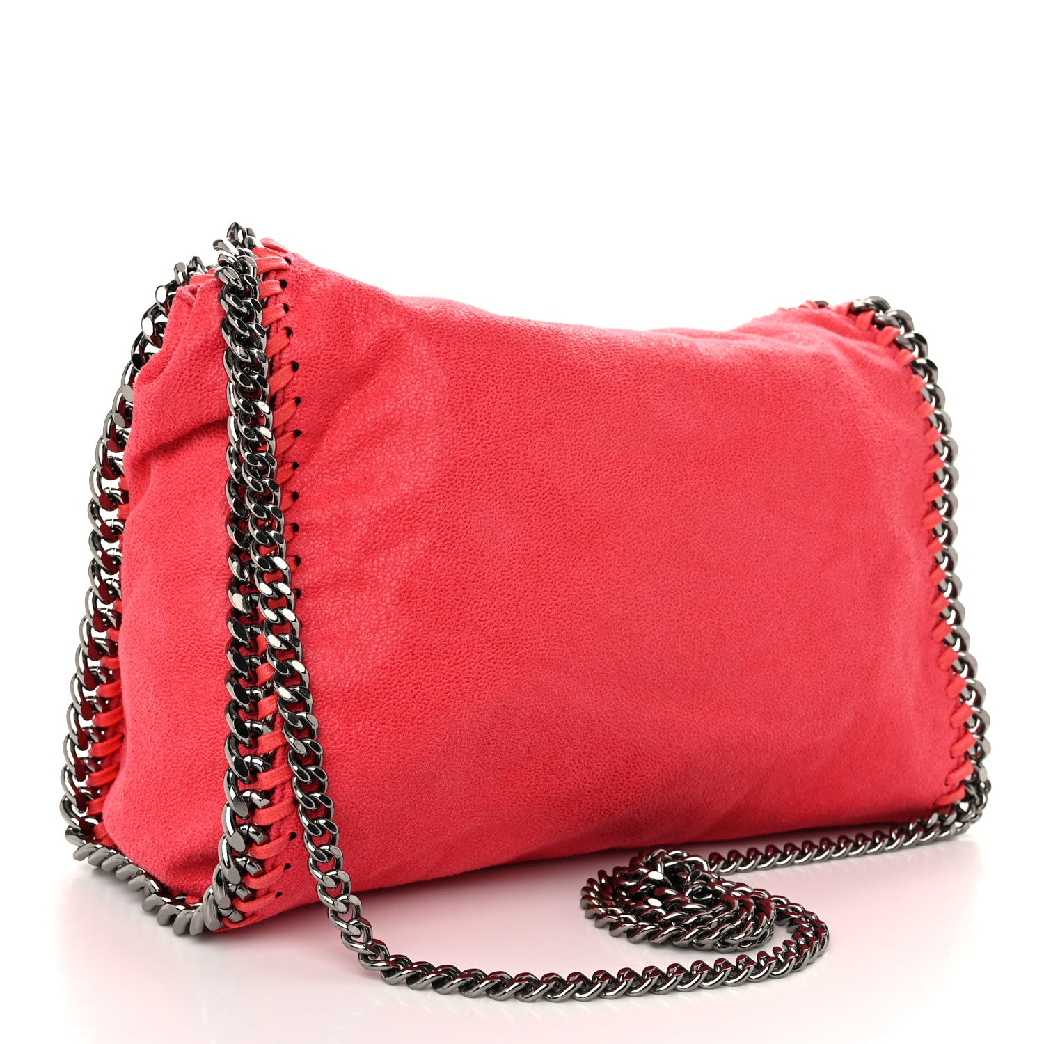 Stella McCartney Shaggy Deer Mini Falabella Fold Over Tote Pink Fluo 3 of 9
