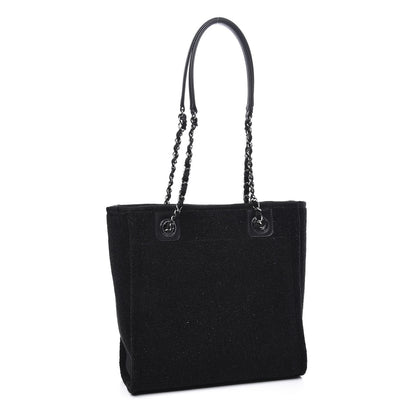 Chanel Lurex Boucle Mini Deauville Tote Black 2 of 10