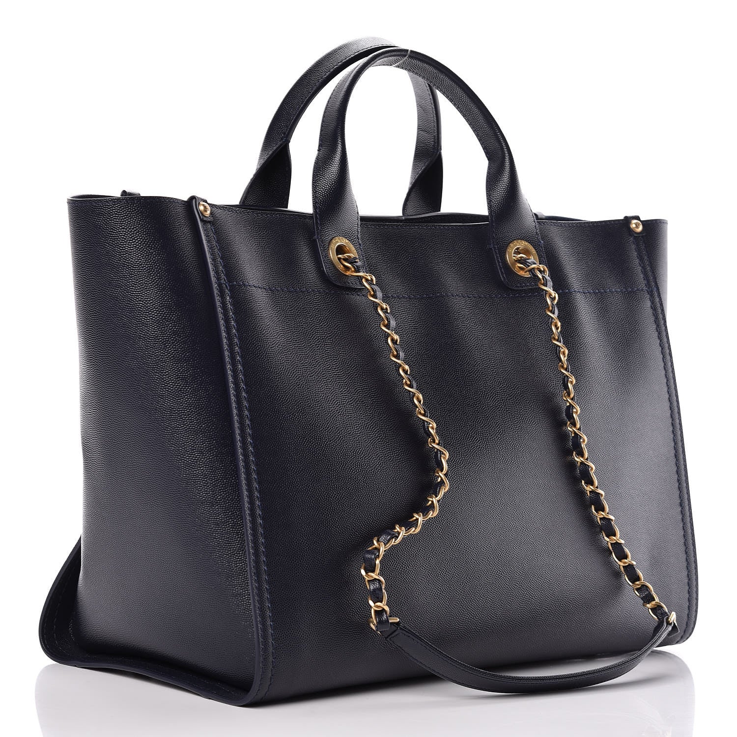 Chanel Caviar Medium Studded Deauville Tote Navy 3 of 11