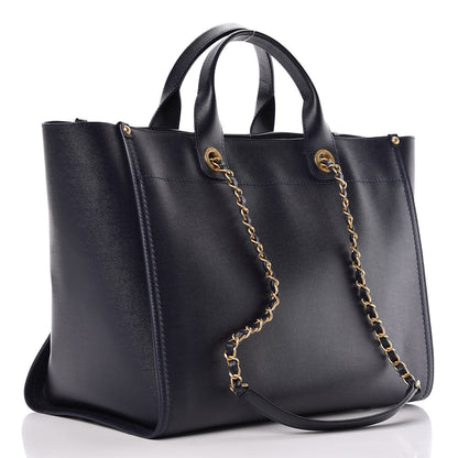 Chanel Caviar Medium Studded Deauville Tote Navy 3 of 11