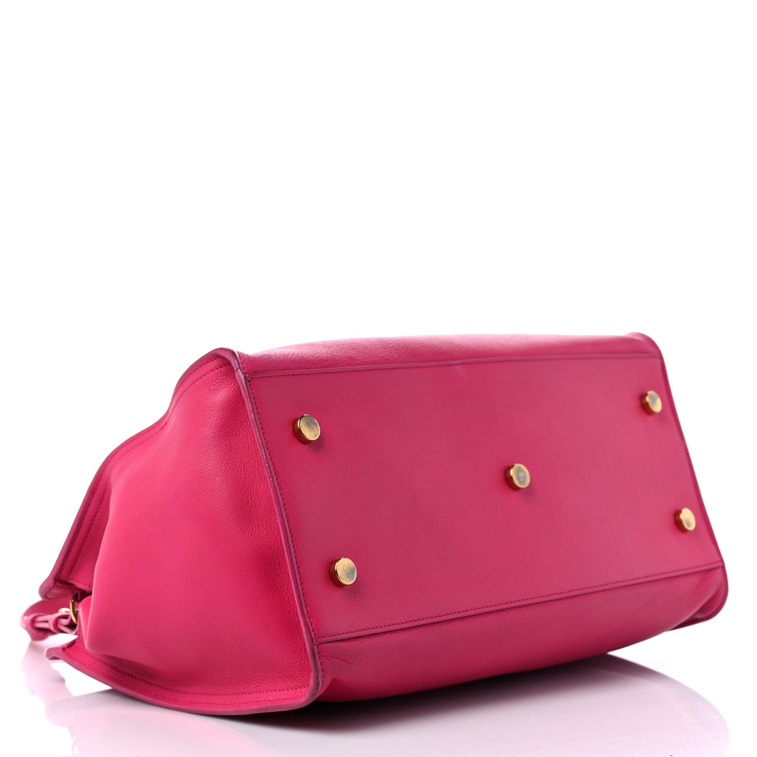 Saint Laurent Calfskin Small Monogram Cabas Fuchsia 5 of 16
