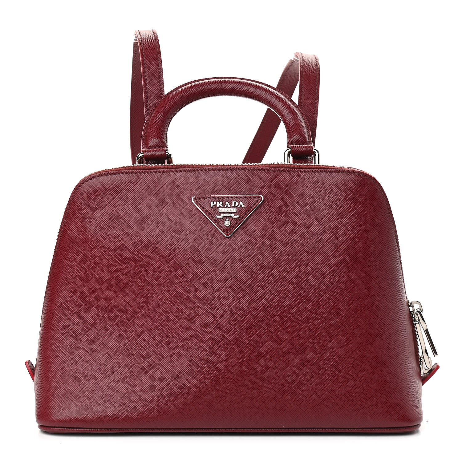 Prada Saffiano Lux Promenade Backpack Cherry 1 of 9