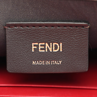 Fendi Vitello Cruise F is Fendi Bi-Color FF 1974 Embossed Envelope Belt Bag Maya Black Fragola 6 of 14