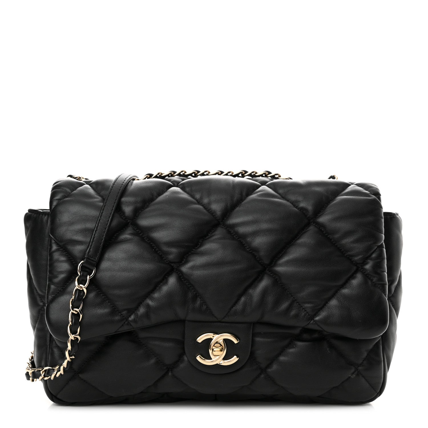 Chanel Calfskin Quilted Large Bubbly Flap Black 1 of 13