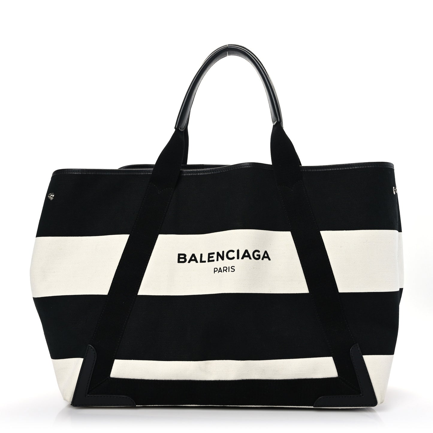 Canvas Striped M NavyCabas Black White