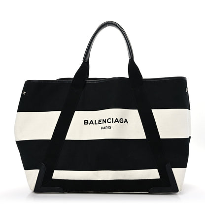 Balenciaga Canvas Striped M NavyCabas Black White 1 of 9