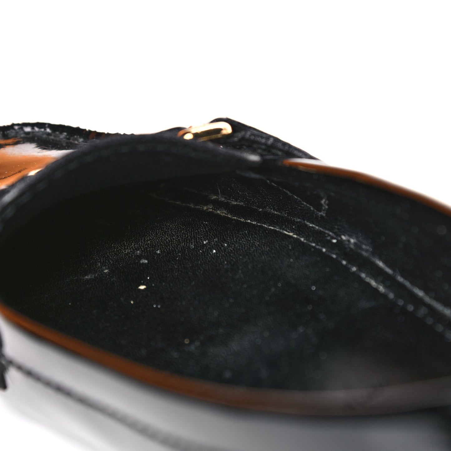 Patent Calfskin Oxford Loafers 38 Black