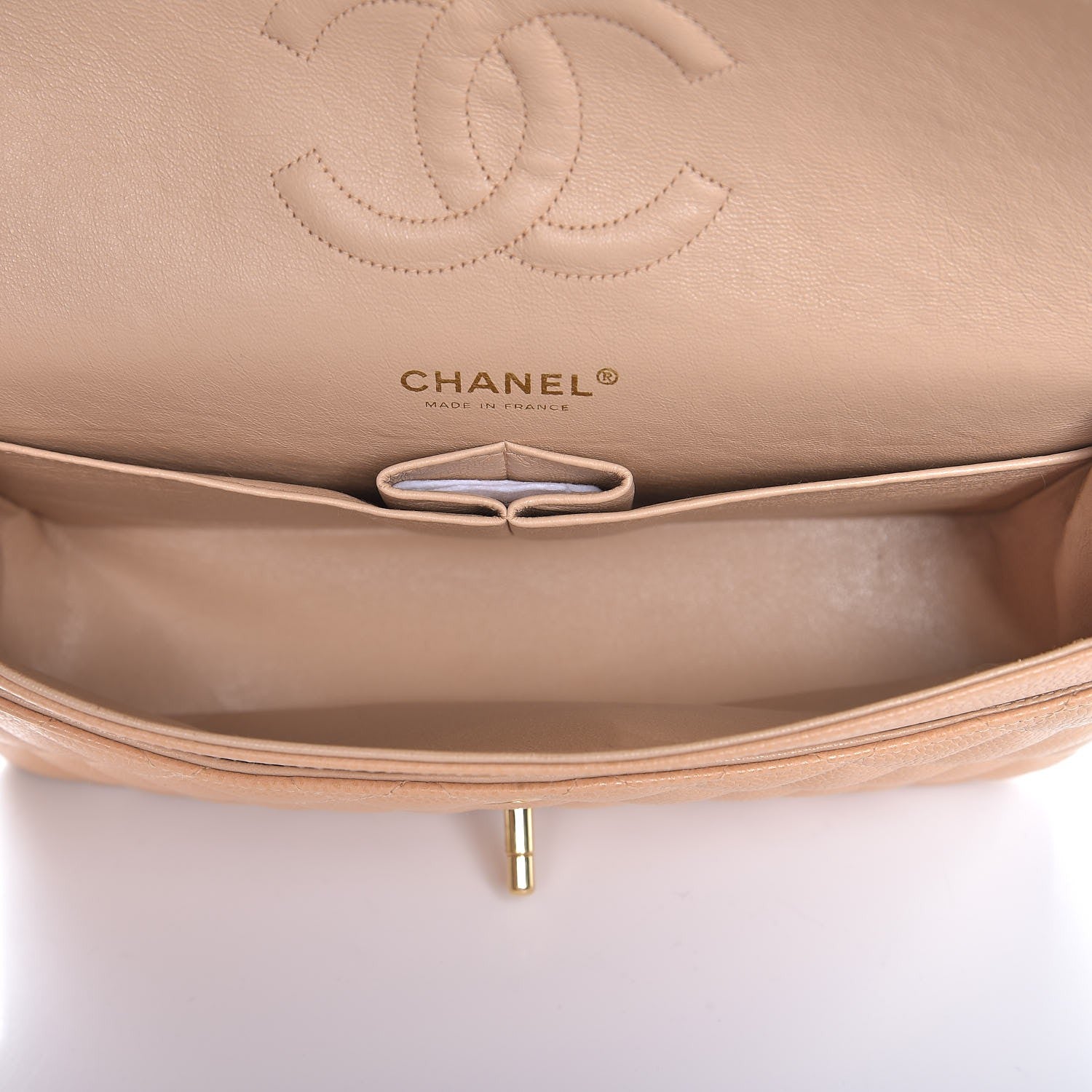 Chanel Caviar Quilted Jumbo Double Flap Beige 6 of 9