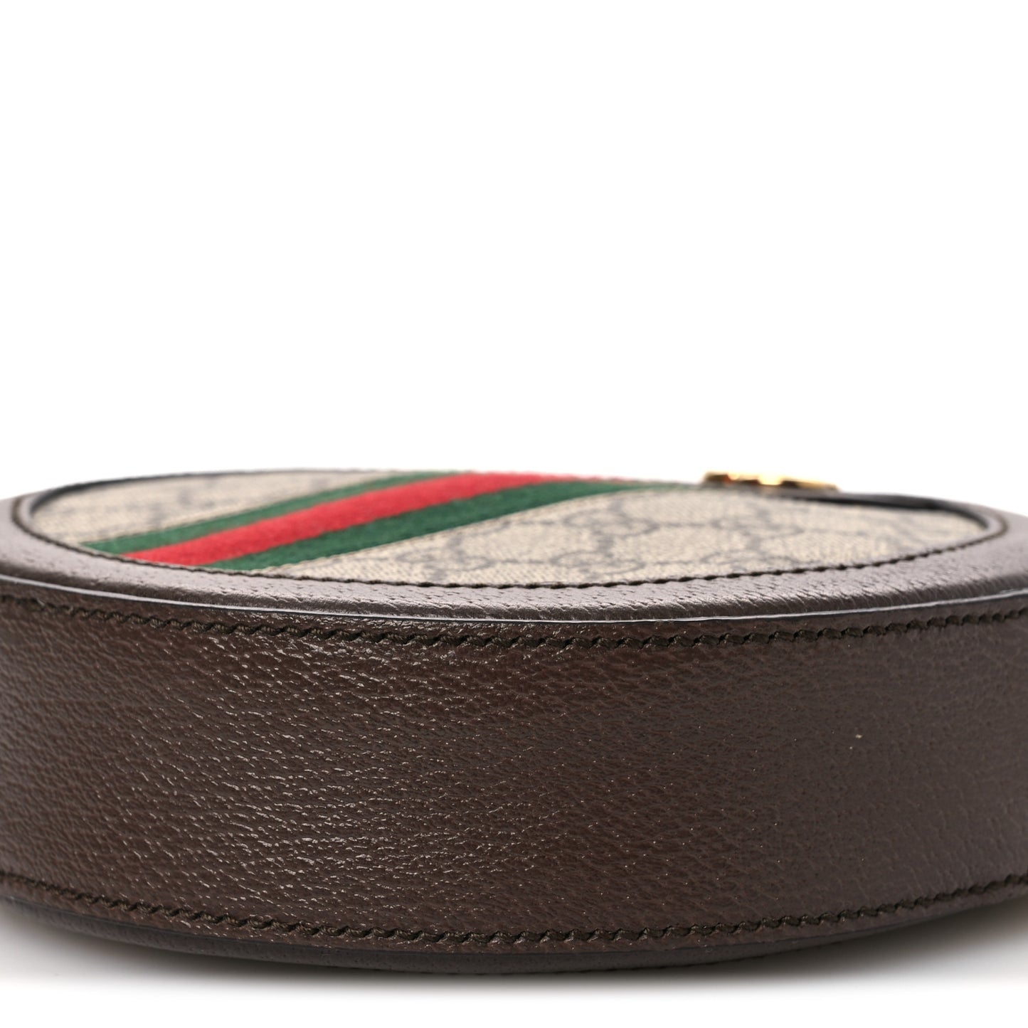 GG Supreme Monogram Web Mini Ophidia Round Shoulder Bag Brown