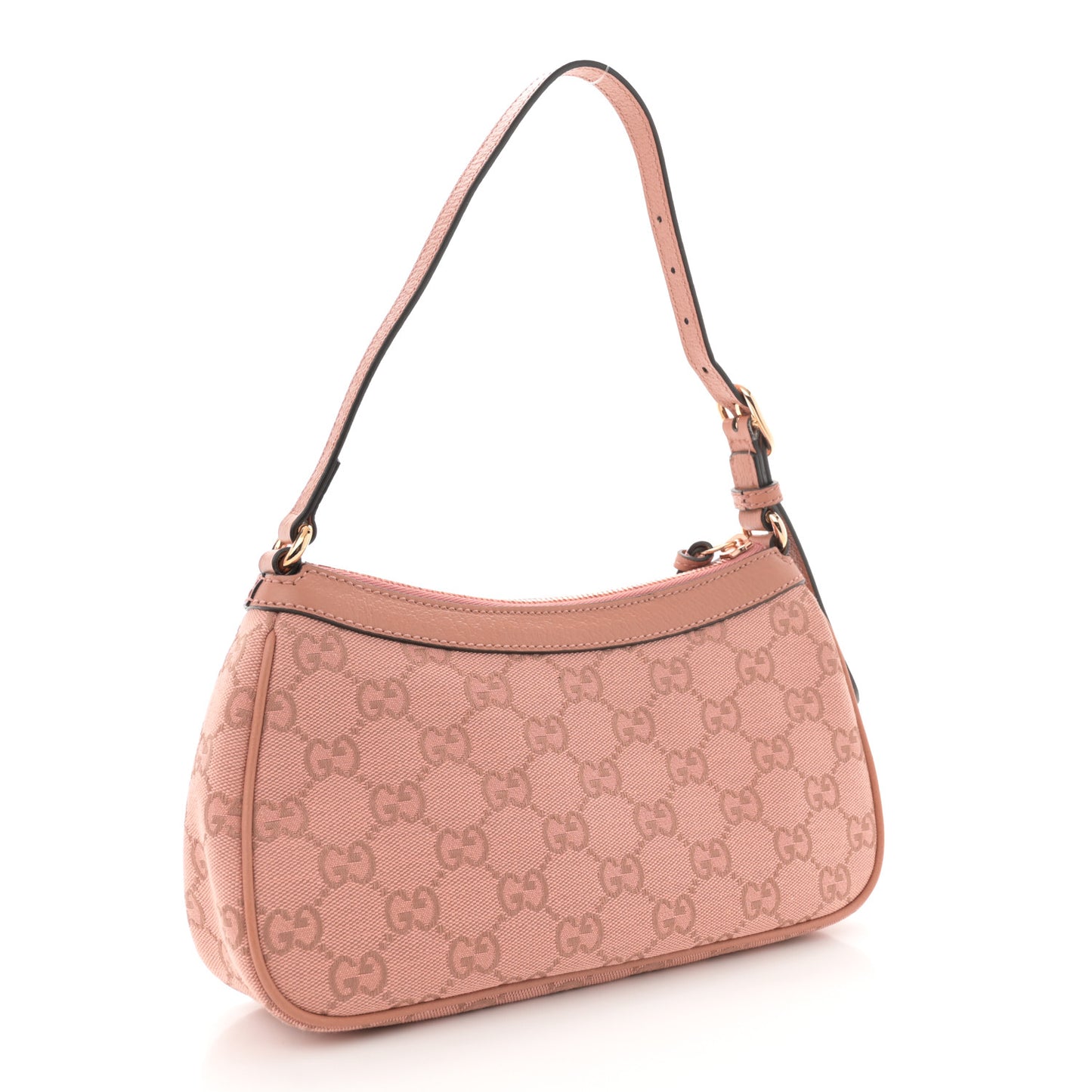 Monogram Textured Dollar Calfskin Small Ophidia Hobo Cloche Rose Pink