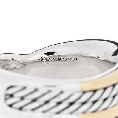 David Yurman Sterling Silver 18K Yellow Gold 13mm Origami Ring 57 8 4 of 5