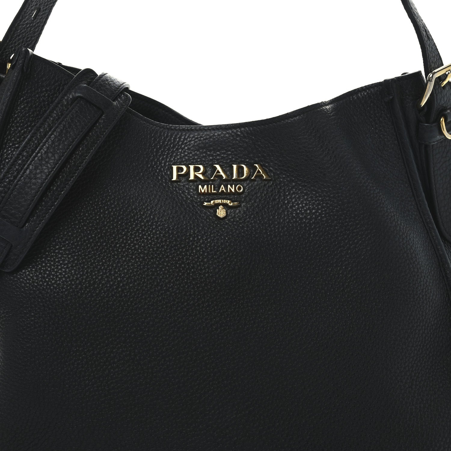 Prada Vitello Daino Hobo Messenger Bag Black 7 of 9