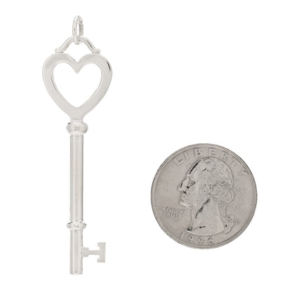 Tiffany Sterling Silver Large Heart Key Pendant 2 of 3