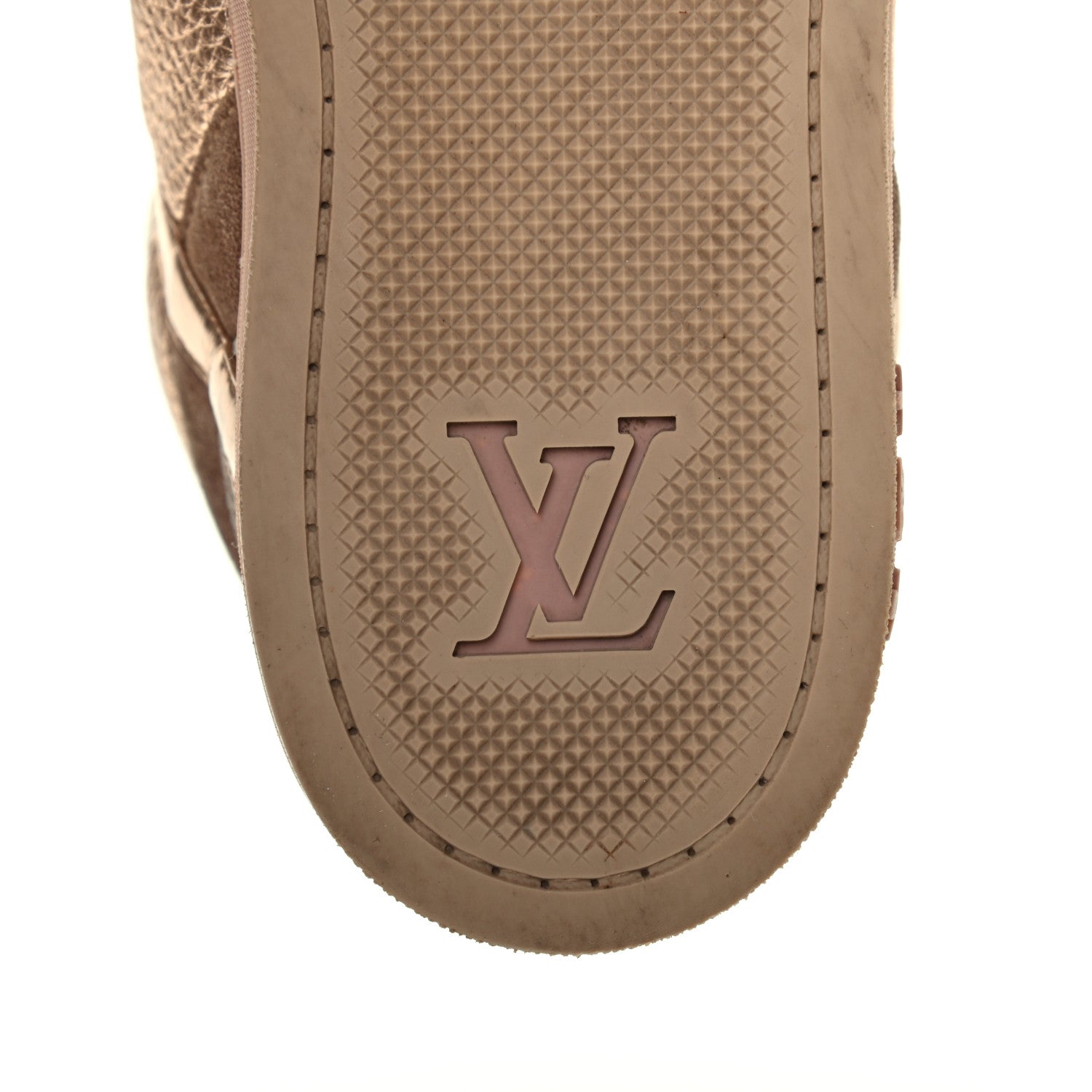 Louis Vuitton Calfskin Embossed Monogram High Top Sneakers 36 Gold 6 of 18
