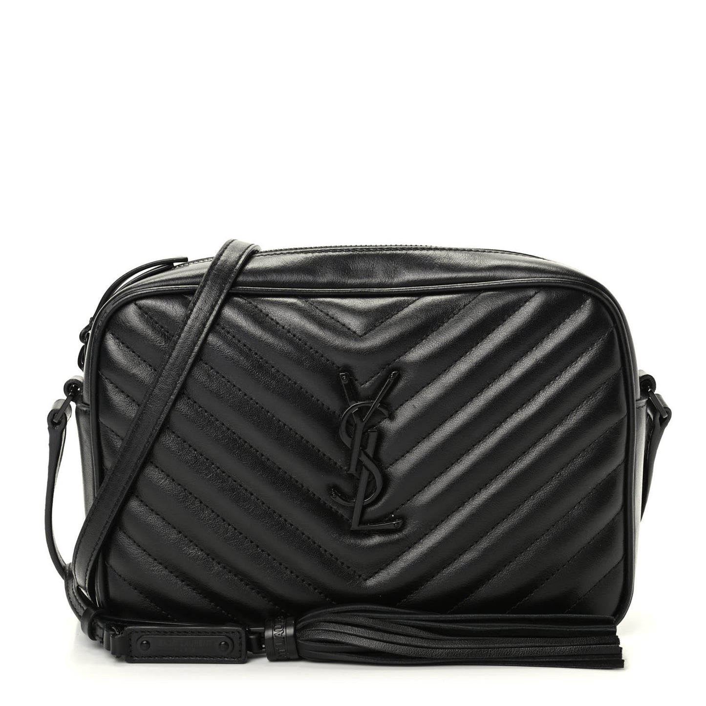 Calfskin Matelasse Monogram Lou Camera Bag Black