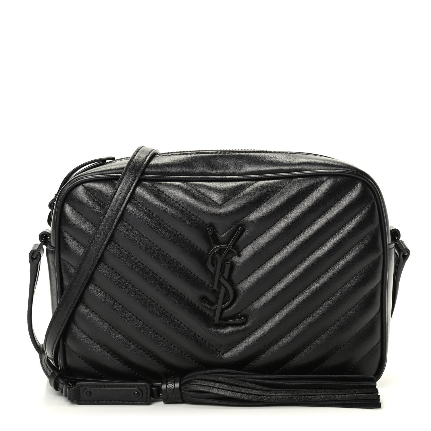 Saint Laurent Calfskin Matelasse Monogram Lou Camera Bag Black 1 of 9