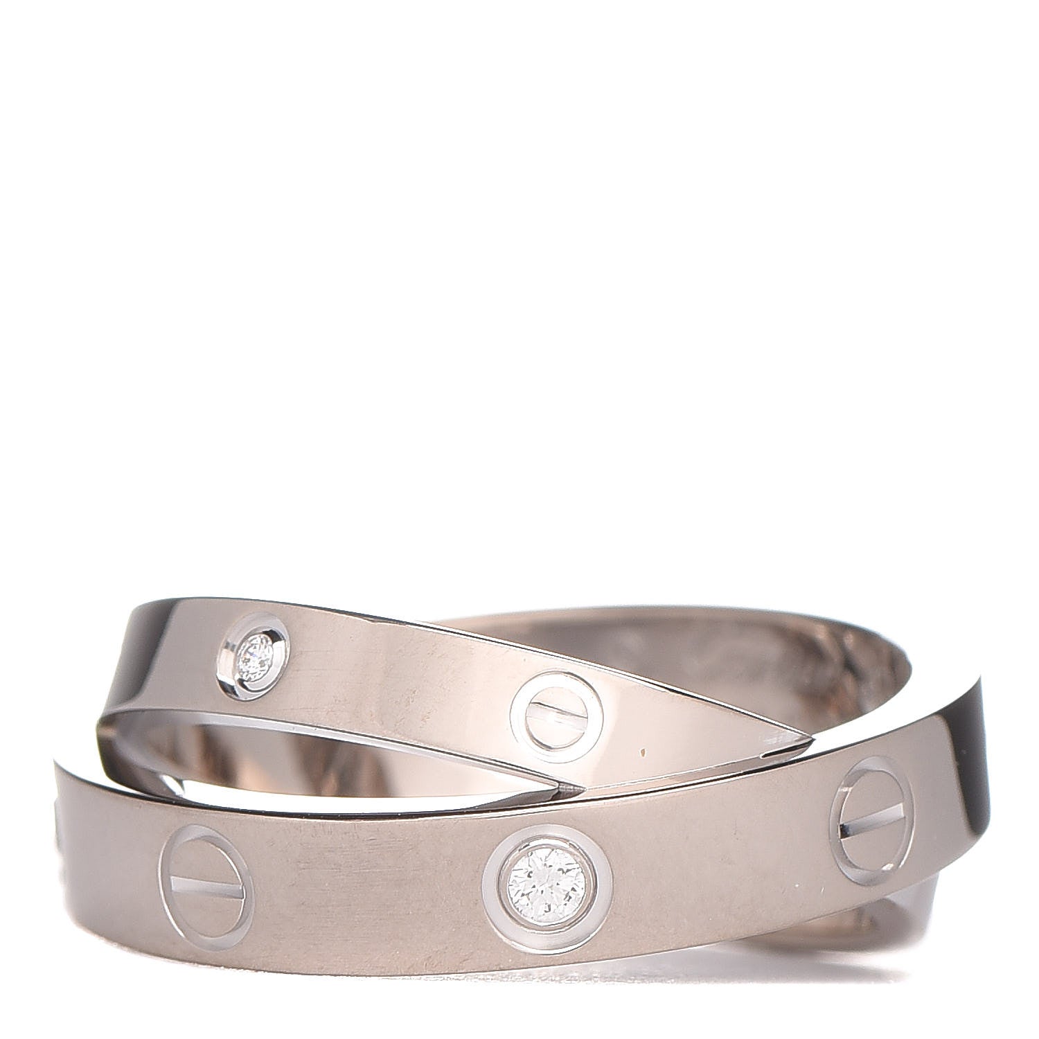 Cartier 18K White Gold 6 Diamonds LOVE Ring 47 4 3 of 6
