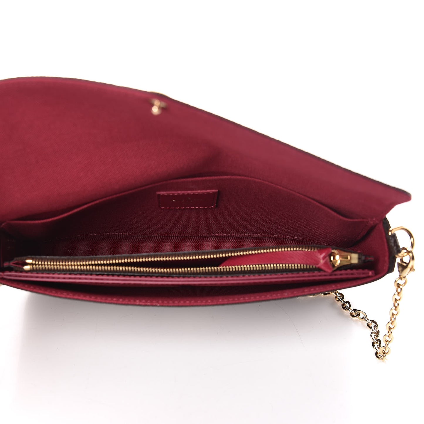 Monogram Pochette Felicie Chain Wallet Fuchsia