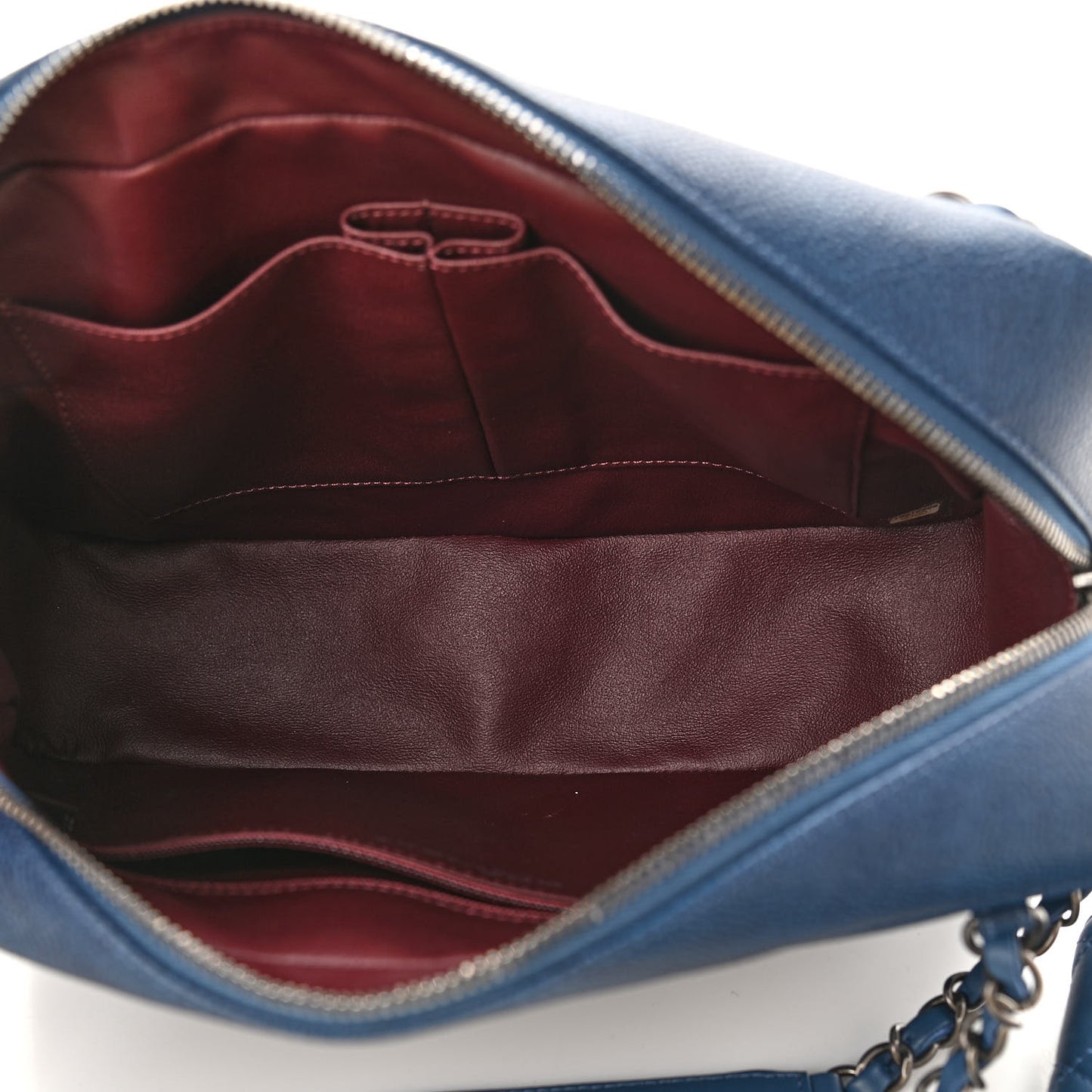 Caviar Lambskin Quilted Coco Break Camera Case Navy Blue