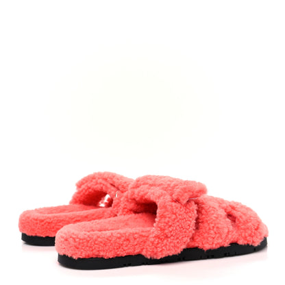 Hermes Woolskin Womens Chypre Sandals 38 Rose Du Desert 4 of 9