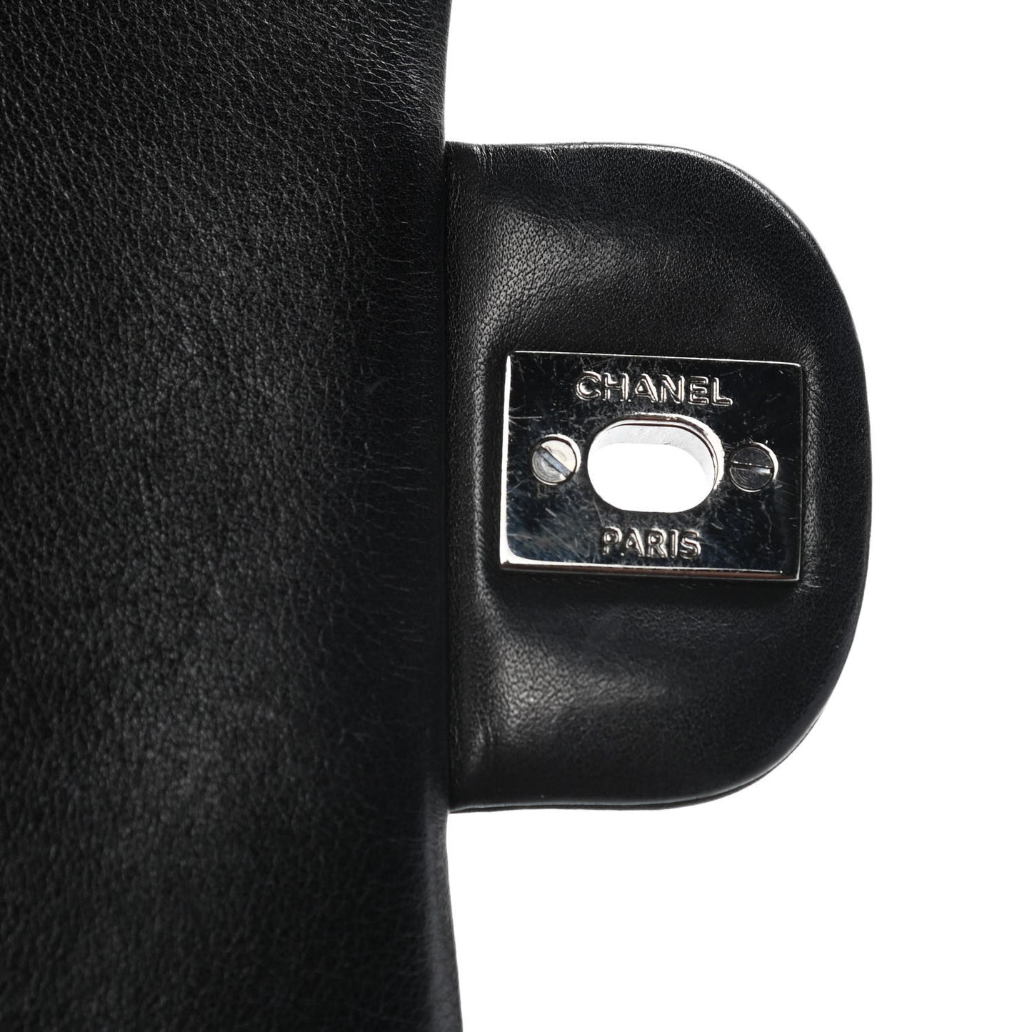 Lambskin Quilted Front Flap Tote Black