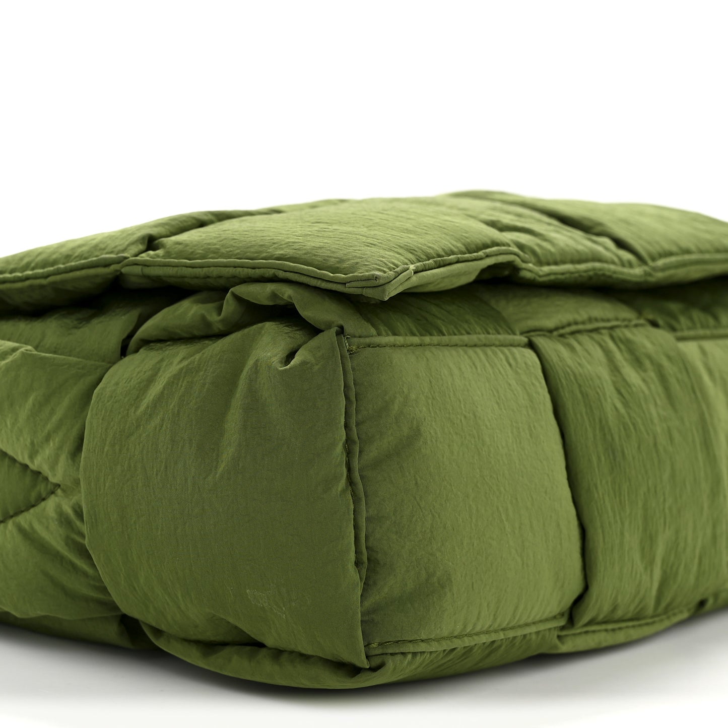 Nylon Intrecciato Padded Tech Cassette Bag Avocado