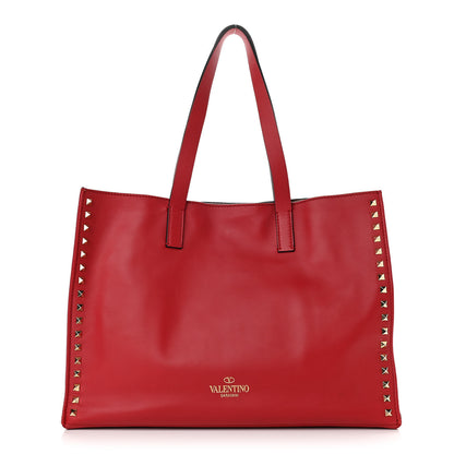 Valentino Garavani Nappa Medium Rockstud Soft Tote Red 1 of 15