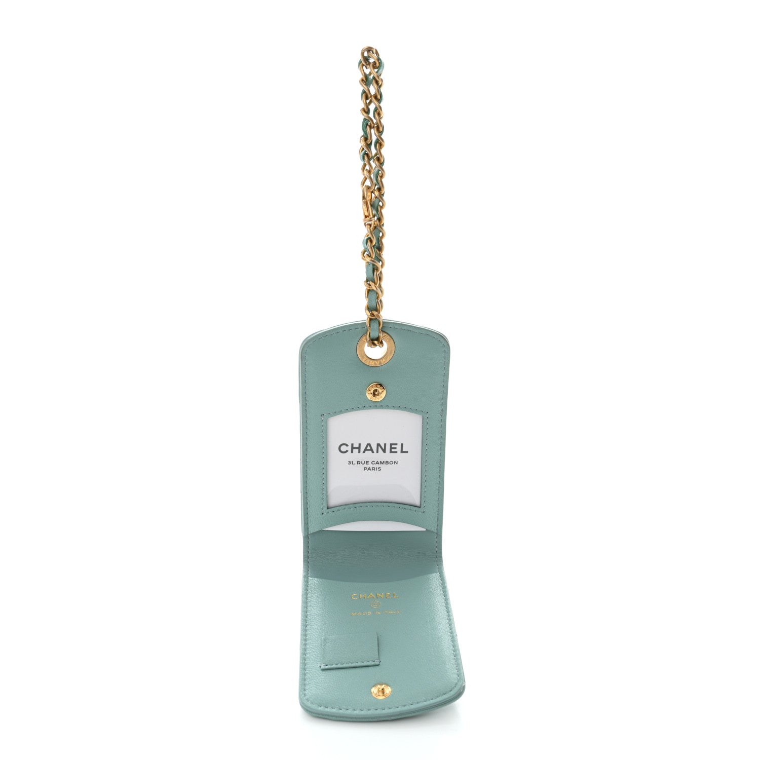 Chanel Goatskin Quilted Chanel 19 Luggage Tag Light Blue 4 of 7