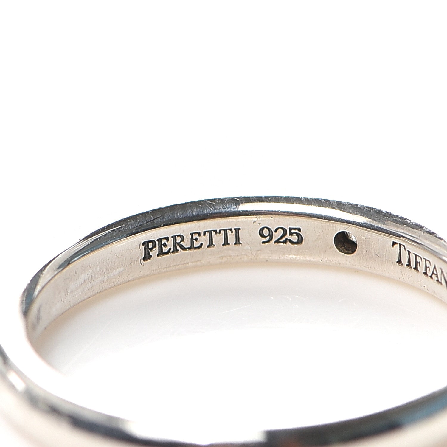 Tiffany Sterling Silver Diamond Elsa Peretti Band Ring 50 5.5 4 of 5