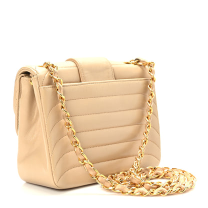 Chanel Lambskin Horizontal Quilted Mini Flap Beige 3 of 10