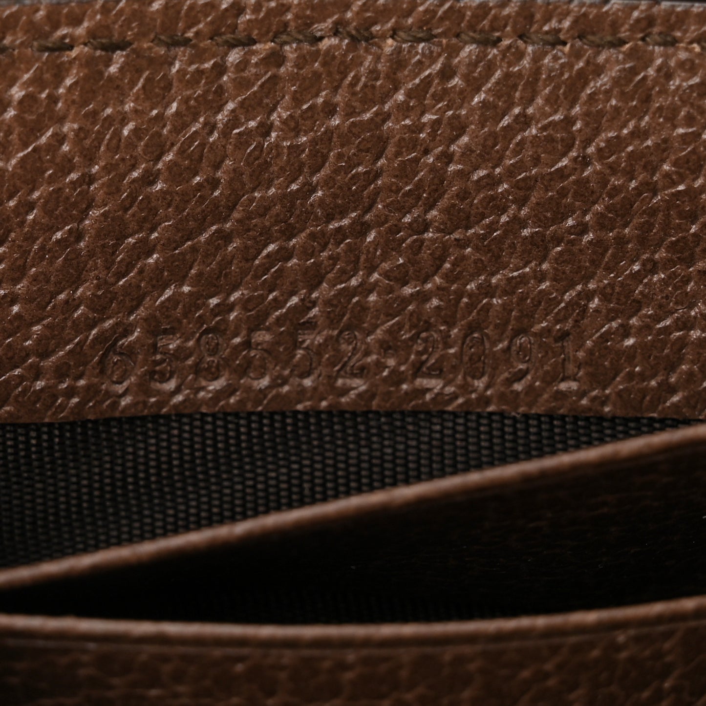 GG Supreme Monogram Textured Dollar Calfskin Web Ophidia Zip Around Card Case Wallet Beige Ebony New Acero