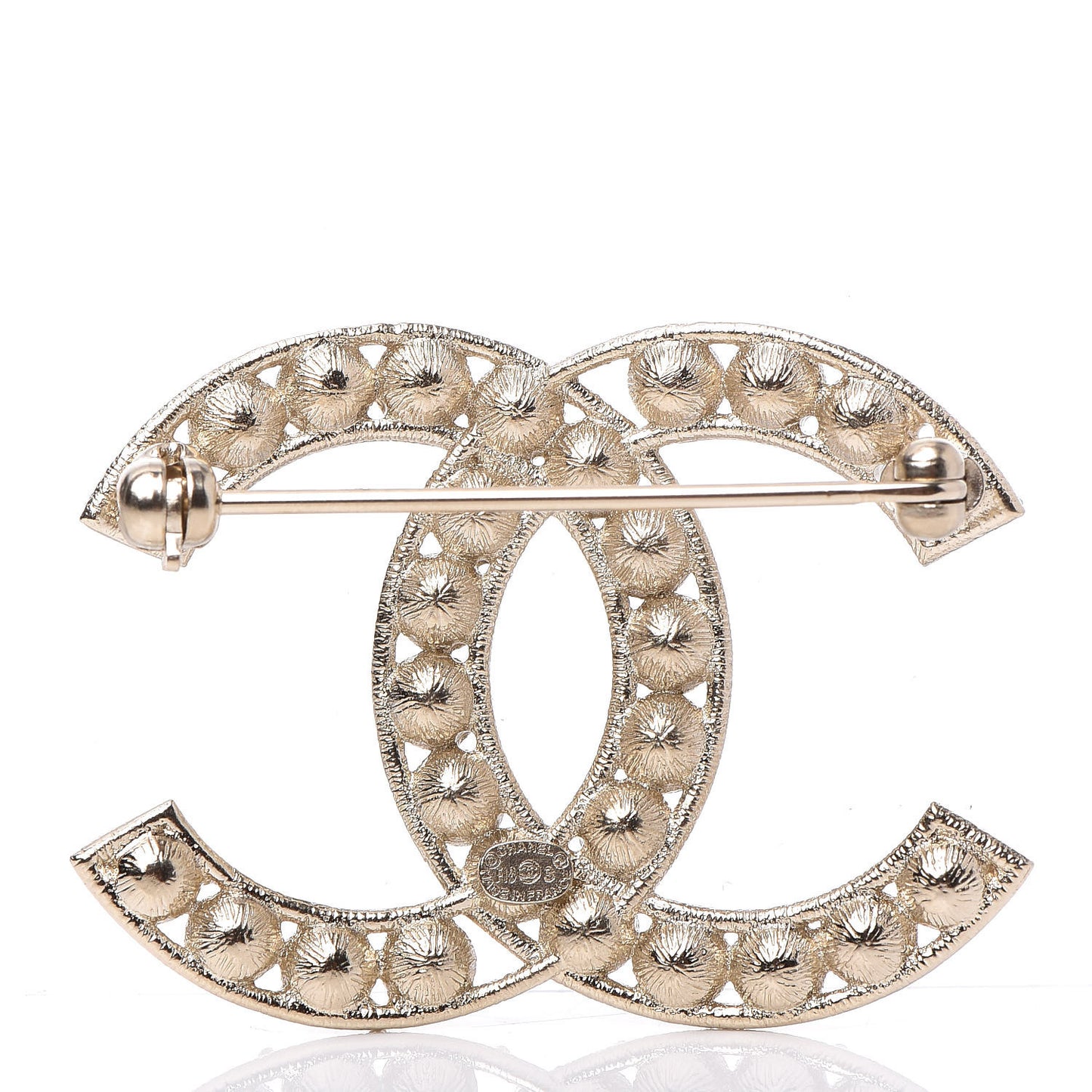 Crystal CC Brooch Light Gold