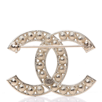 Chanel Crystal CC Brooch Light Gold 3 of 5