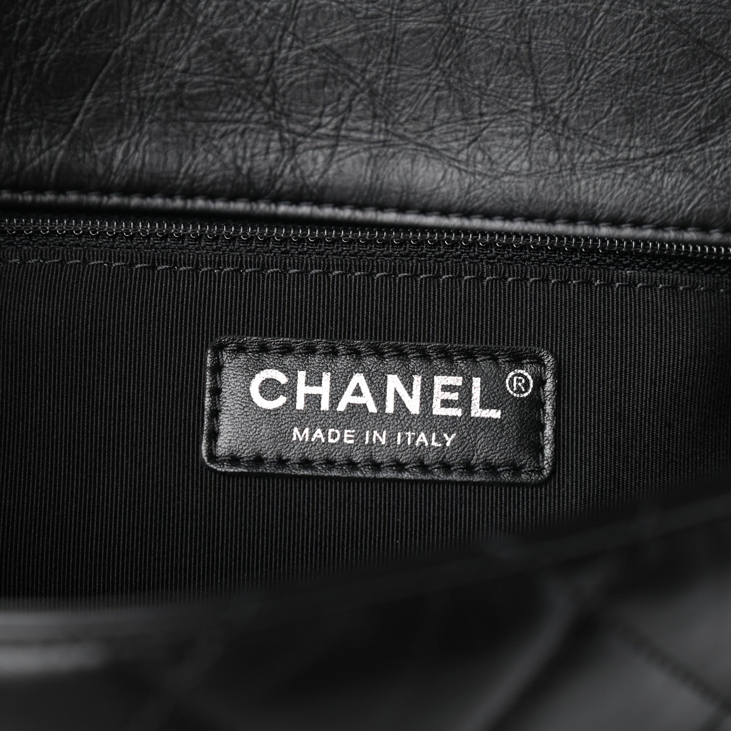 Chanel Crumpled Calfskin Quilted Large Chain All Over Flap Bag Black 6 of 9