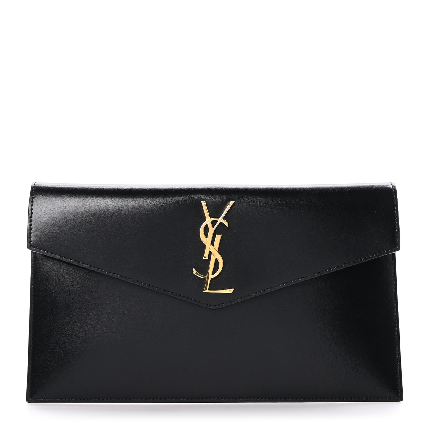 Smooth Shiny Calfskin Monogram Uptown Pouch Black