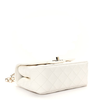 Chanel Lambskin Quilted Mini Crystal Top Handle Rectangular Flap White 4 of 11