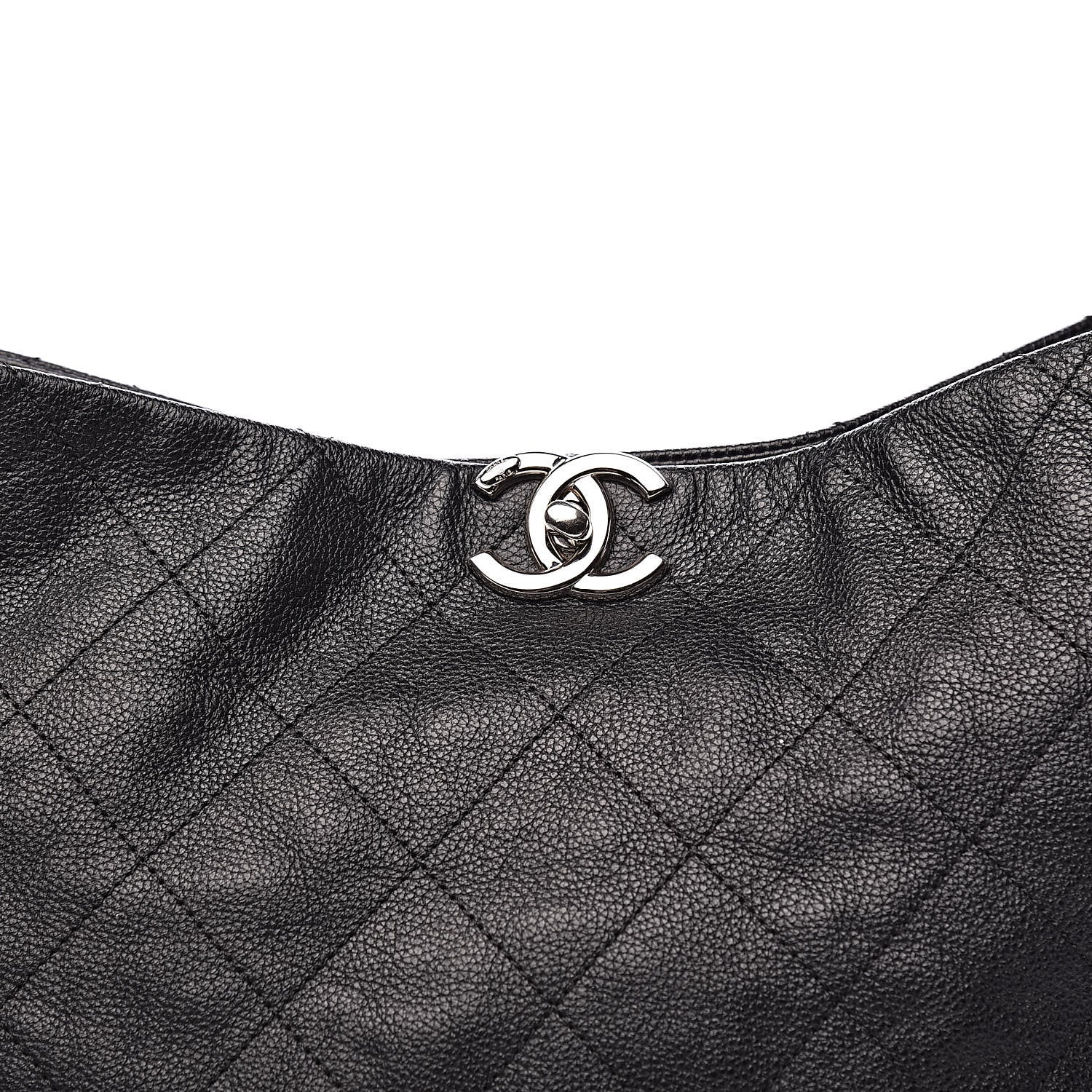 Chanel Grained Calfskin Stitched Medium Braided With Style Hobo Black 11 of 11