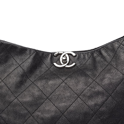 Chanel Grained Calfskin Stitched Medium Braided With Style Hobo Black 11 of 11