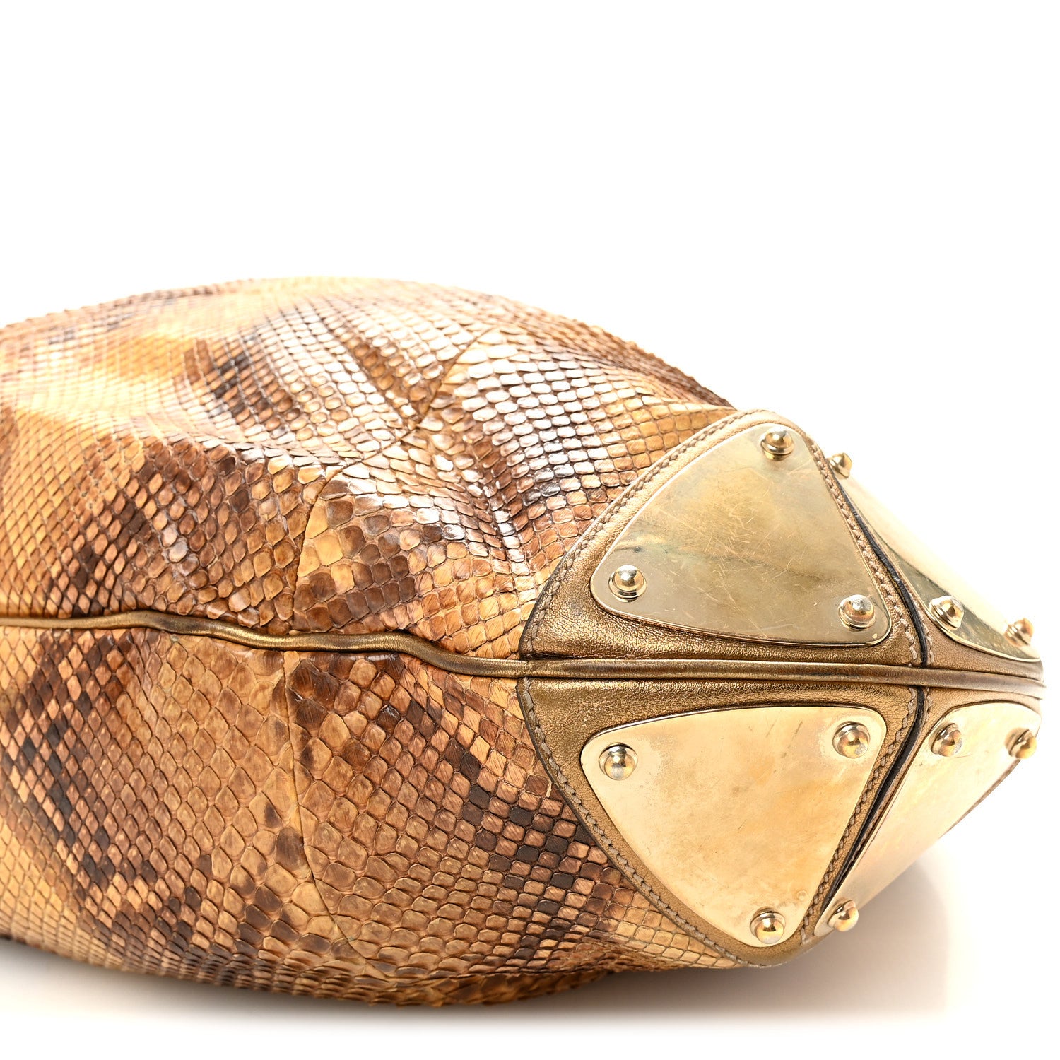 Gucci Snakeskin Large Indy Top Handle Hobo Gold 10 of 10