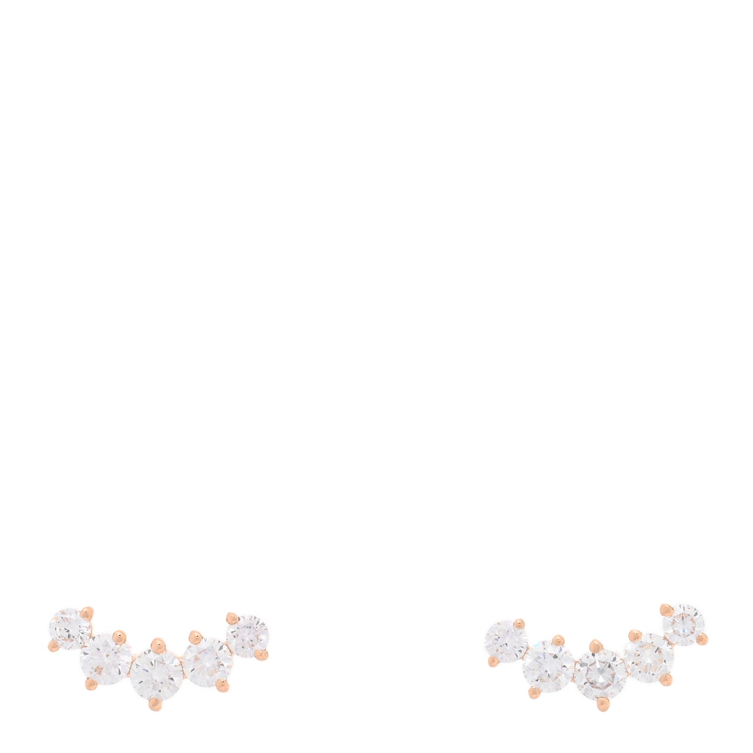 Anita Ko 18K Rose Gold Diamond Arc Stud Earrings 1 of 5