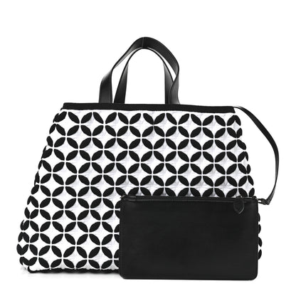 Alaia Calfskin Maille Macro Petale Cabas Tote Black White 1 of 9