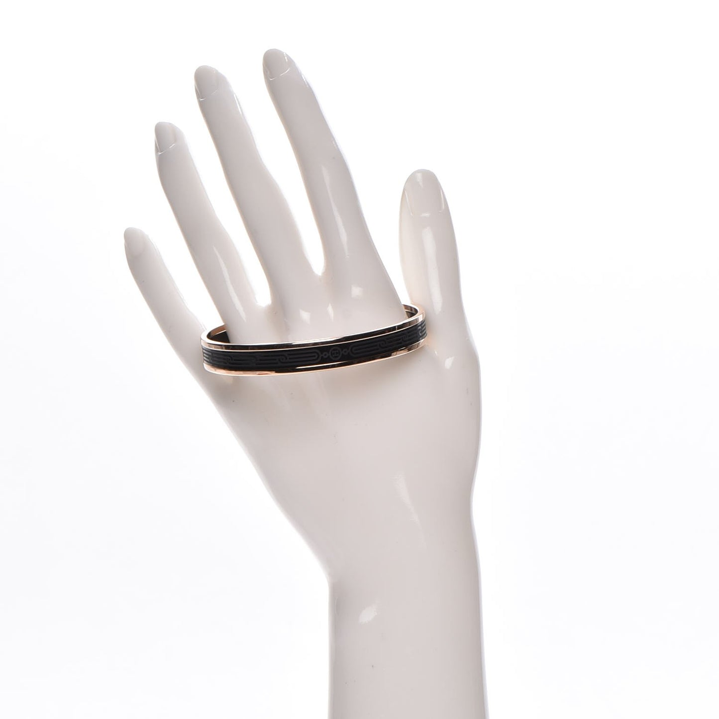 Enamel Printed Narrow Sellier Bracelet 65 Black