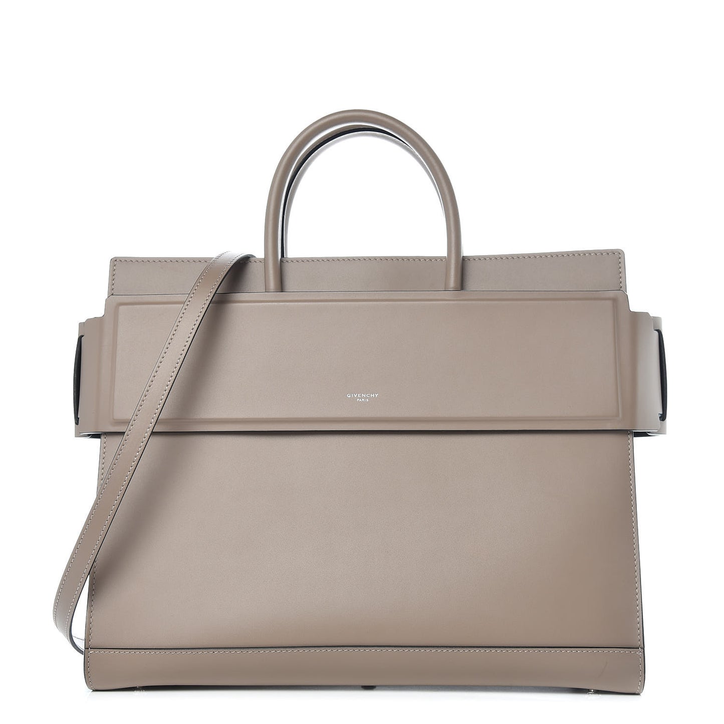 Smooth Calfskin Medium Horizon Satchel Mastic