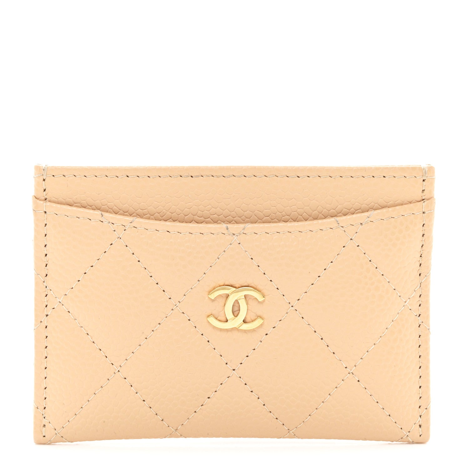 Chanel Caviar Quilted Card Holder Beige 1 of 8