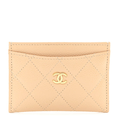Chanel Caviar Quilted Card Holder Beige 1 of 8
