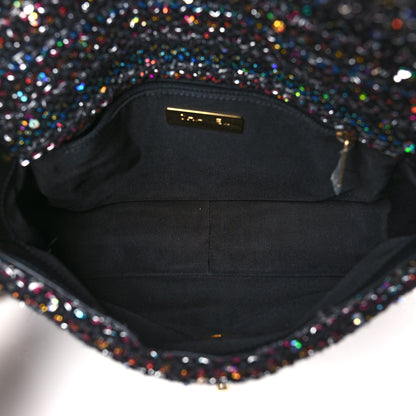 Chanel Tweed Sequin Quilted Medium Chanel 19 Flap Black Multicolor 5 of 10